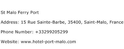 St Malo Ferry Port Address Contact Number