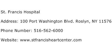 St. Francis Hospital Address Contact Number