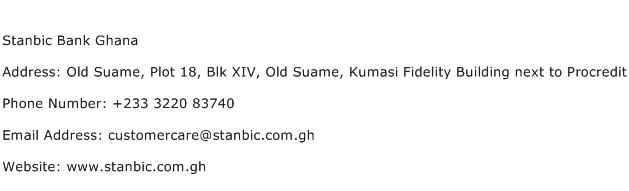 Stanbic Bank Ghana Address Contact Number