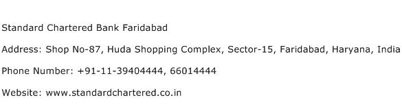 Standard Chartered Bank Faridabad Address Contact Number