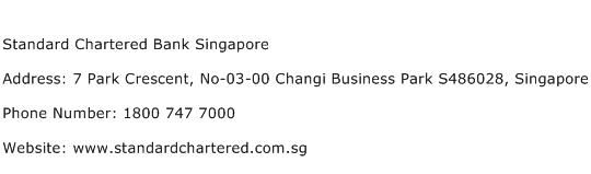 Standard Chartered Bank Singapore Address Contact Number