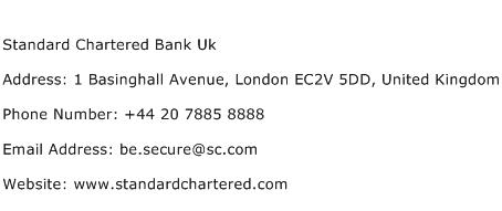 Standard Chartered Bank Uk Address Contact Number