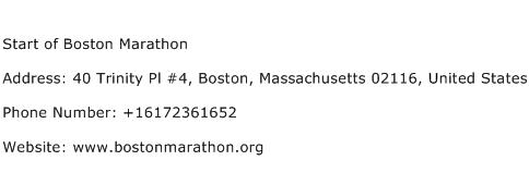 Start of Boston Marathon Address Contact Number