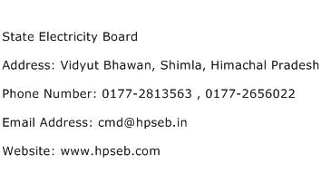 State Electricity Board Address Contact Number