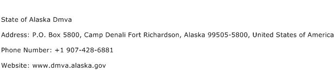 State of Alaska Dmva Address Contact Number
