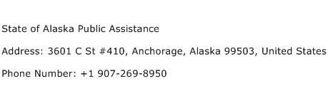 State of Alaska Public Assistance Address Contact Number
