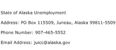 State of Alaska Unemployment Address, Contact Number of State of Alaska Unemployment
