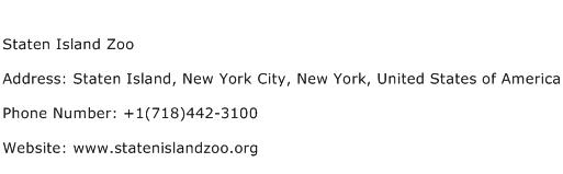 Staten Island Zoo Address Contact Number