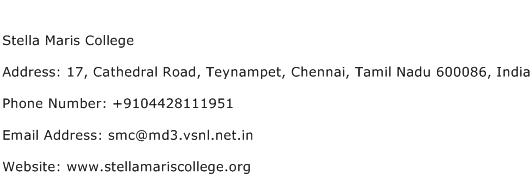 Stella Maris College Address Contact Number