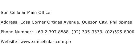 Sun Cellular Main Office Address Contact Number