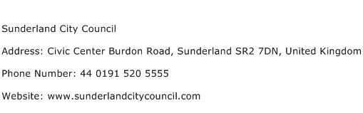 Sunderland City Council Address Contact Number