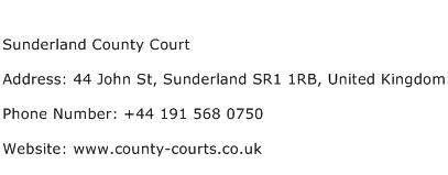 Sunderland County Court Address Contact Number