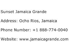 Sunset Jamaica Grande Address Contact Number