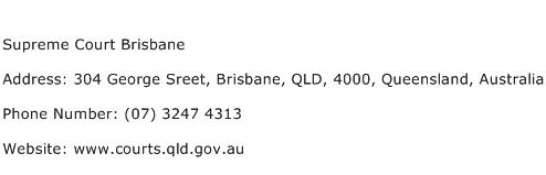 Supreme Court Brisbane Address Contact Number