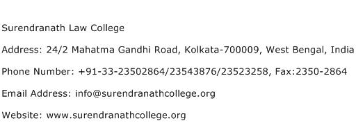 Surendranath Law College Address Contact Number