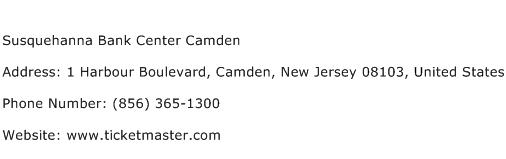 Susquehanna Bank Center Camden Address Contact Number