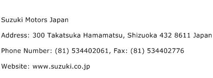 Suzuki Motors Japan Address Contact Number