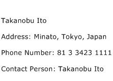 Takanobu Ito Address Contact Number