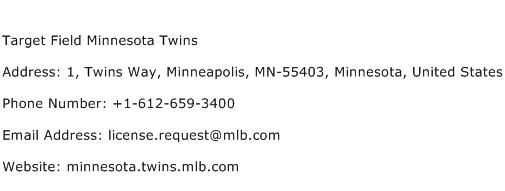 Target Field Minnesota Twins Address Contact Number