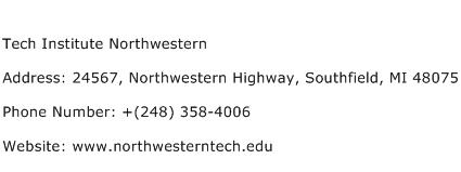 Tech Institute Northwestern Address Contact Number