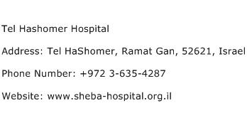 Tel Hashomer Hospital Address Contact Number