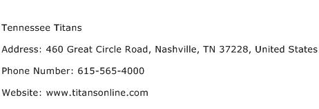 Tennessee Titans Address Contact Number