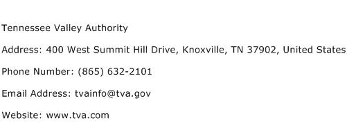 Tennessee Valley Authority Address Contact Number