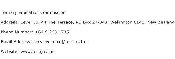 Tertiary Education Commission Address Contact Number