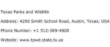 Texas Parks and Wildlife Address Contact Number