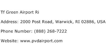Tf Green Airport Ri Address Contact Number
