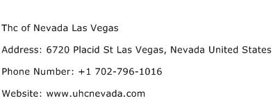 Thc of Nevada Las Vegas Address Contact Number