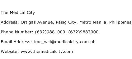 The Medical City Address Contact Number