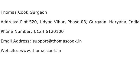 Thomas Cook Gurgaon Address Contact Number