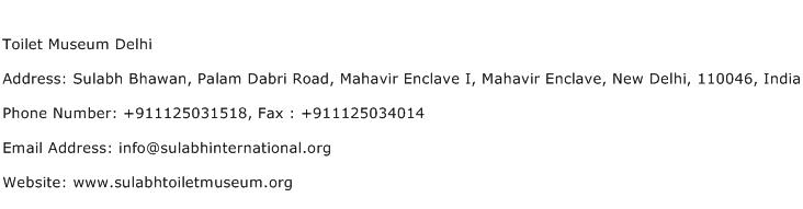 Toilet Museum Delhi Address Contact Number