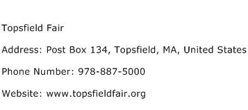 Topsfield Fair Address Contact Number