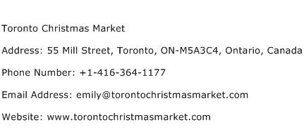 Toronto Christmas Market Address Contact Number
