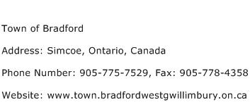 Town of Bradford Address Contact Number