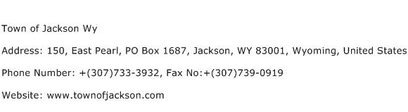 Town of Jackson Wy Address Contact Number