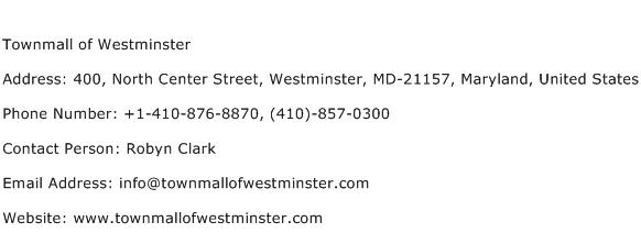 Townmall of Westminster Address Contact Number