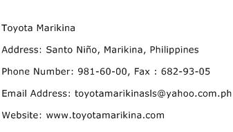 Toyota Marikina Address Contact Number