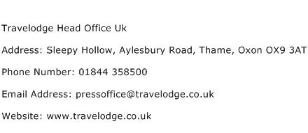 Travelodge Head Office Uk Address Contact Number