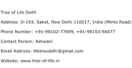Tree of Life Delhi Address Contact Number