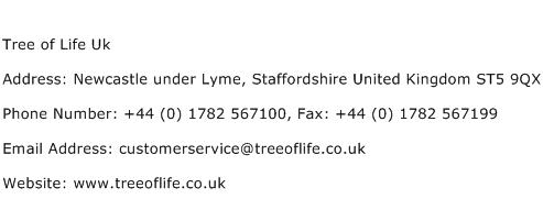 Tree of Life Uk Address Contact Number
