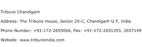 Tribune Chandigarh Address Contact Number