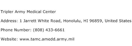 Tripler Army Medical Center Address Contact Number