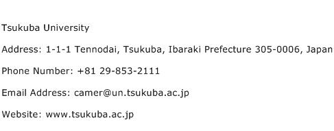 Tsukuba University Address Contact Number