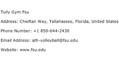 Tully Gym Fsu Address Contact Number