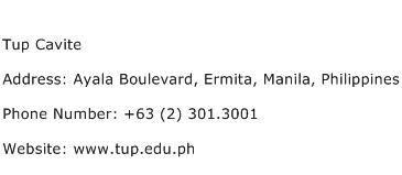 Tup Cavite Address Contact Number