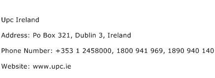 UPC Ireland Address Contact Number