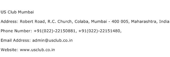 US Club Mumbai Address Contact Number